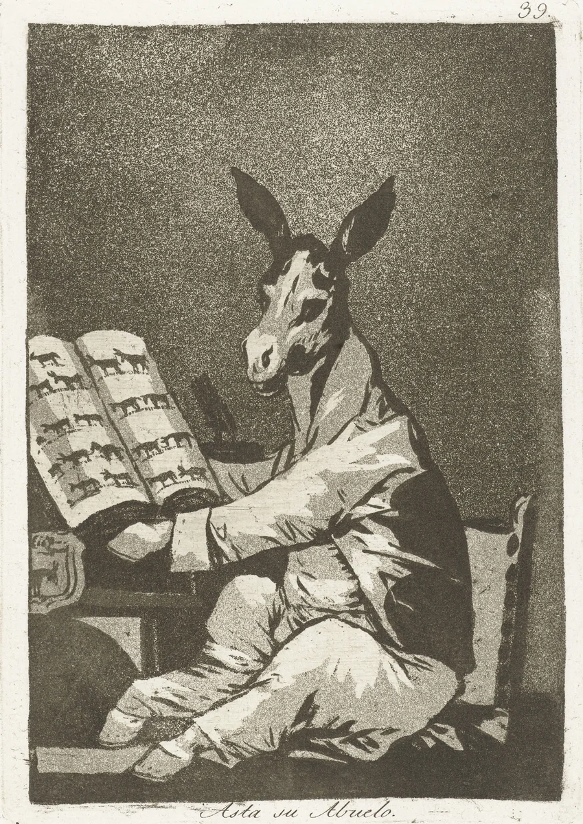 Evenals zijn grootvader by Francisco de Goya, print, 1797-1799