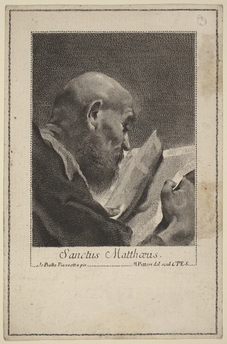 Sanctus Matteaus by Marco Alvise Pitteri, print, 1702-1786