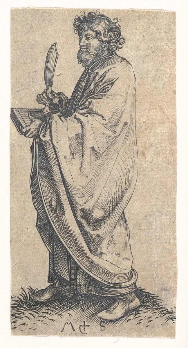 St. Bartholomew by Martin Schongauer, print, 1470-1491