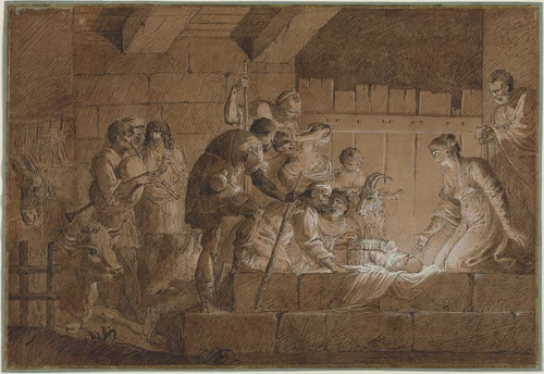 The Nativity by Giuliano Traballesi, drawing, 1727-1812