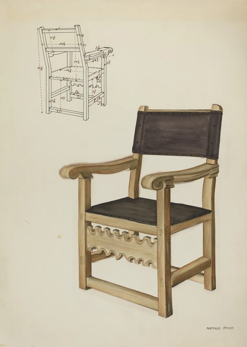 Chair by Natalie Simon, index of american design, 1937