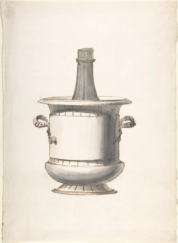 Wine Cooler with Bottle by anonymous, drawing, 1800-1900