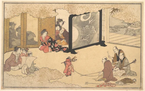 Seeing a Performance by Kitagawa Utamaro (喜多川歌麿), print, 1789