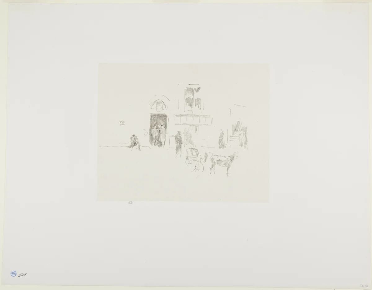 Gaiety Stage Door by James McNeill Whistler, print, 1879
