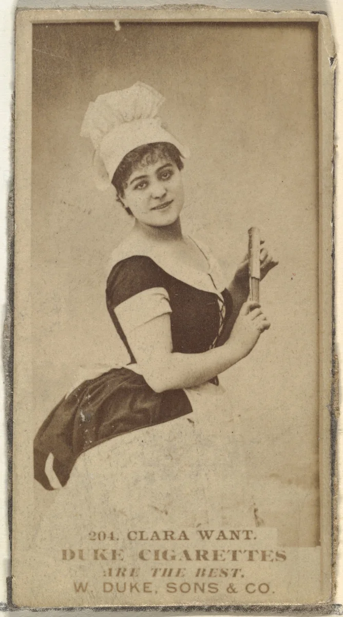 Card Number 204, Clara Want, from the Actors and Actresses series (N145-7) issued by Duke Sons & Co. to promote Duke Cigarettes by W. Duke, Sons & Co., photograph, 1880-1889