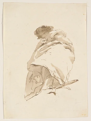 Standing Woman, Turned to the Left by Giovanni Battista Tiepolo, drawing, 1739-1760