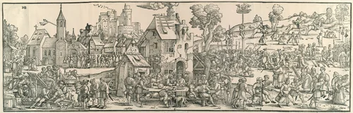 The Large Village Fair by Sebald Beham, print, 1535