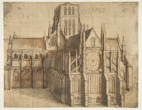 Old St. Paul's Cathedral, London, seen from the East by Wenceslaus Hollar, drawing, 1656-1658