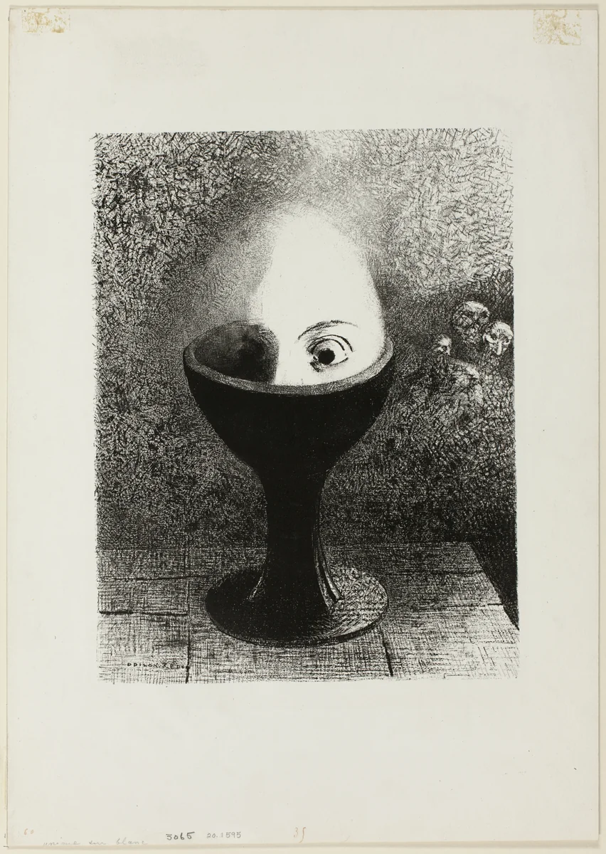 The Egg by Odilon Redon, print, 1885