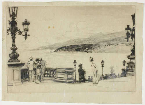 Study for The Terrace, Monte Carlo by Theodore Roussel, drawing, 1905-1906
