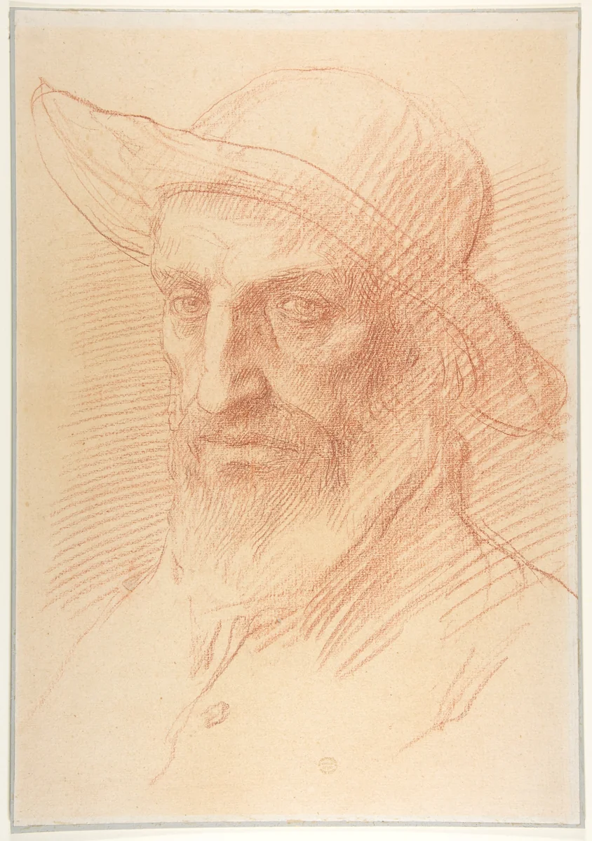 Head of a Gamekeeper by Alphonse Legros, drawing, 1837-1911