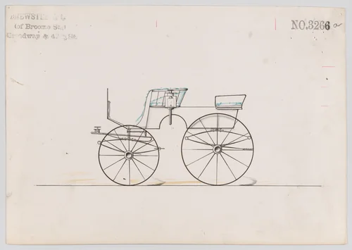 Design for T-Cart, no. 3266a by Brewster & Co., drawing, 1876