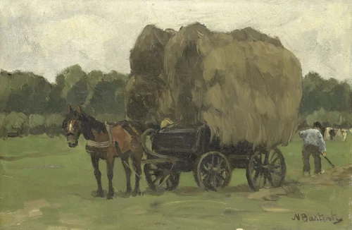 Hay Wagon by Nicolaas Bastert, painting, 1870-1939