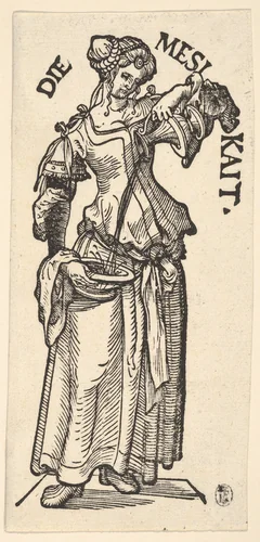 Temperance (Die Mesikait), from "The Seven Virtues" by Hans Burgkmair, print, 1498-1531