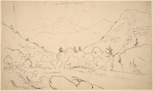 On the Road from Conway by Thomas Cole, drawing, 1827-1828