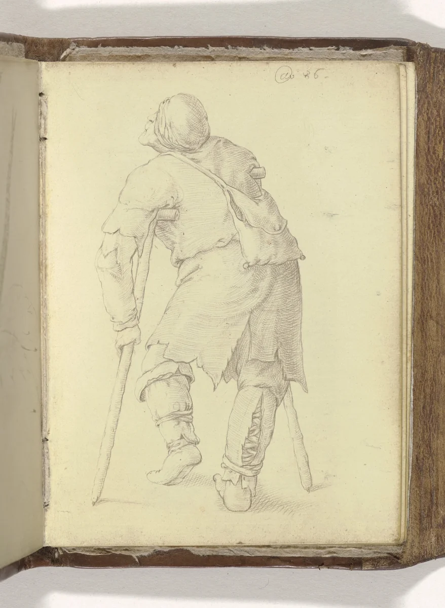 Bedelaar, op de rug gezien by anonymous, drawing, 1586
