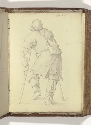 Bedelaar, op de rug gezien by anonymous, drawing, 1586