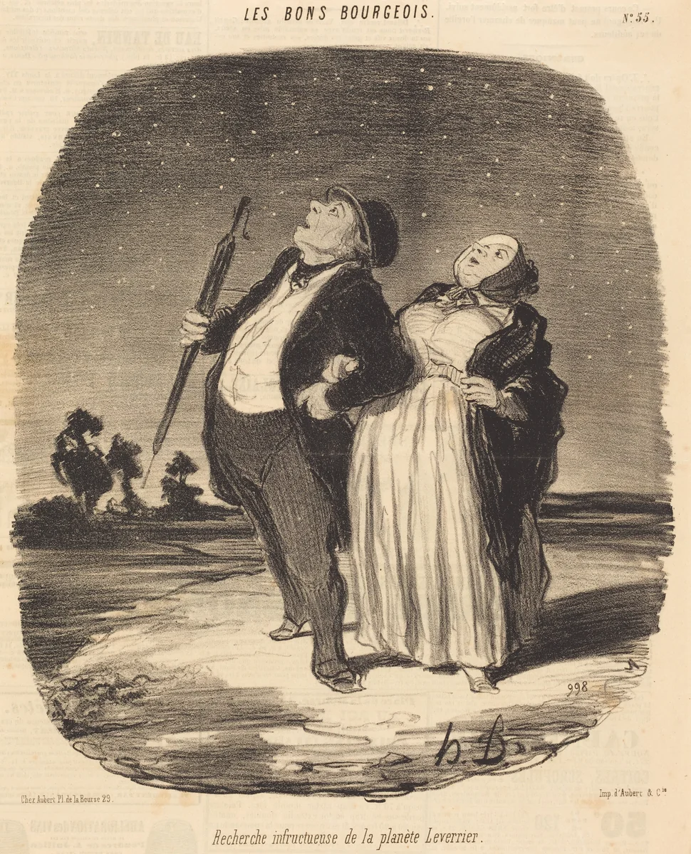 Recherche infructueuse de la planète Leverrier by Honoré Daumier, print, 1846