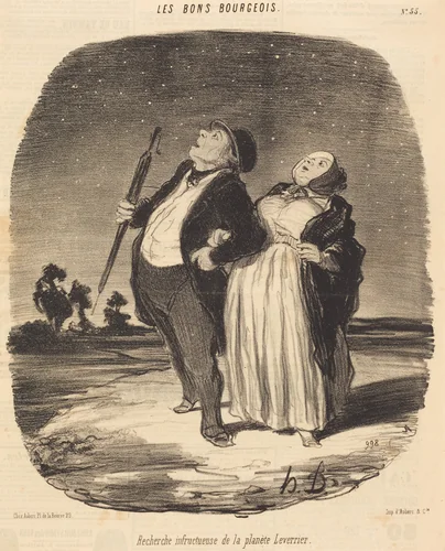 Recherche infructueuse de la planète Leverrier by Honoré Daumier, print, 1846
