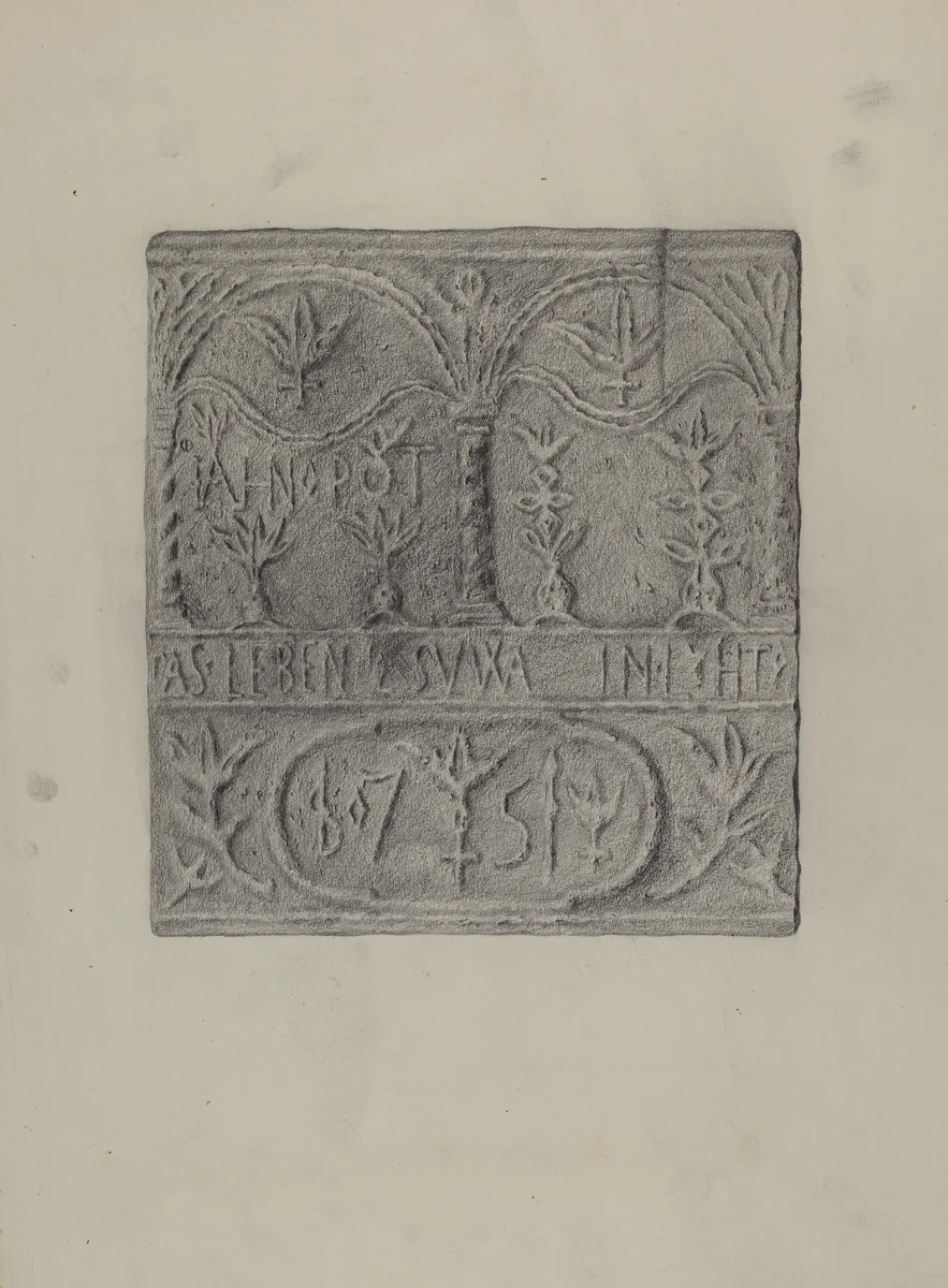 Pa. German Stove Plate by Roy Weber, index of american design, 1937