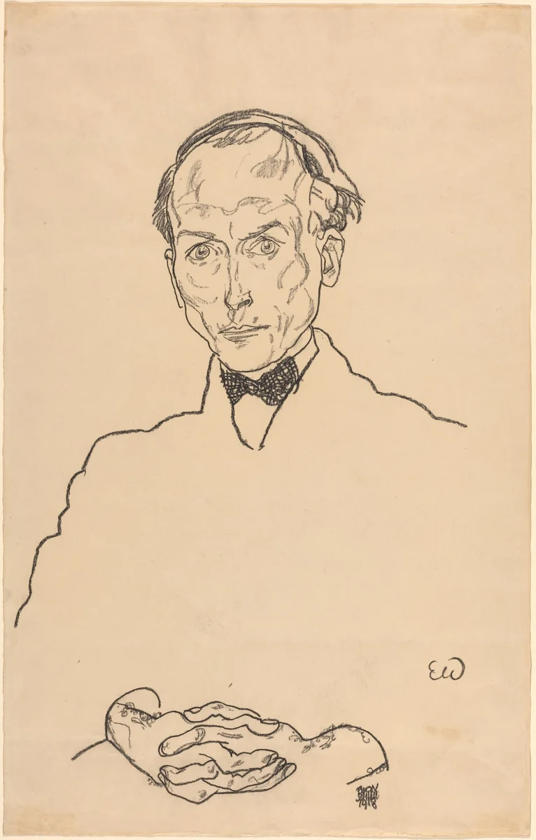 Dr. Ernst Wagner by Egon Schiele, drawing, 1918