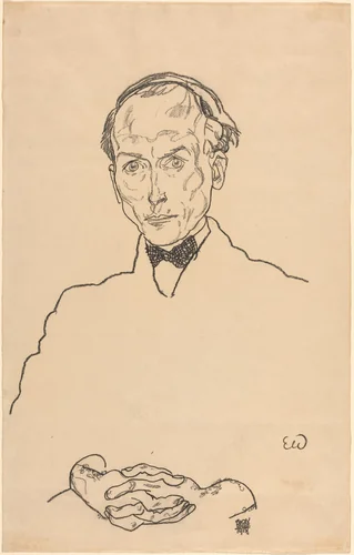 Dr. Ernst Wagner by Egon Schiele, drawing, 1918