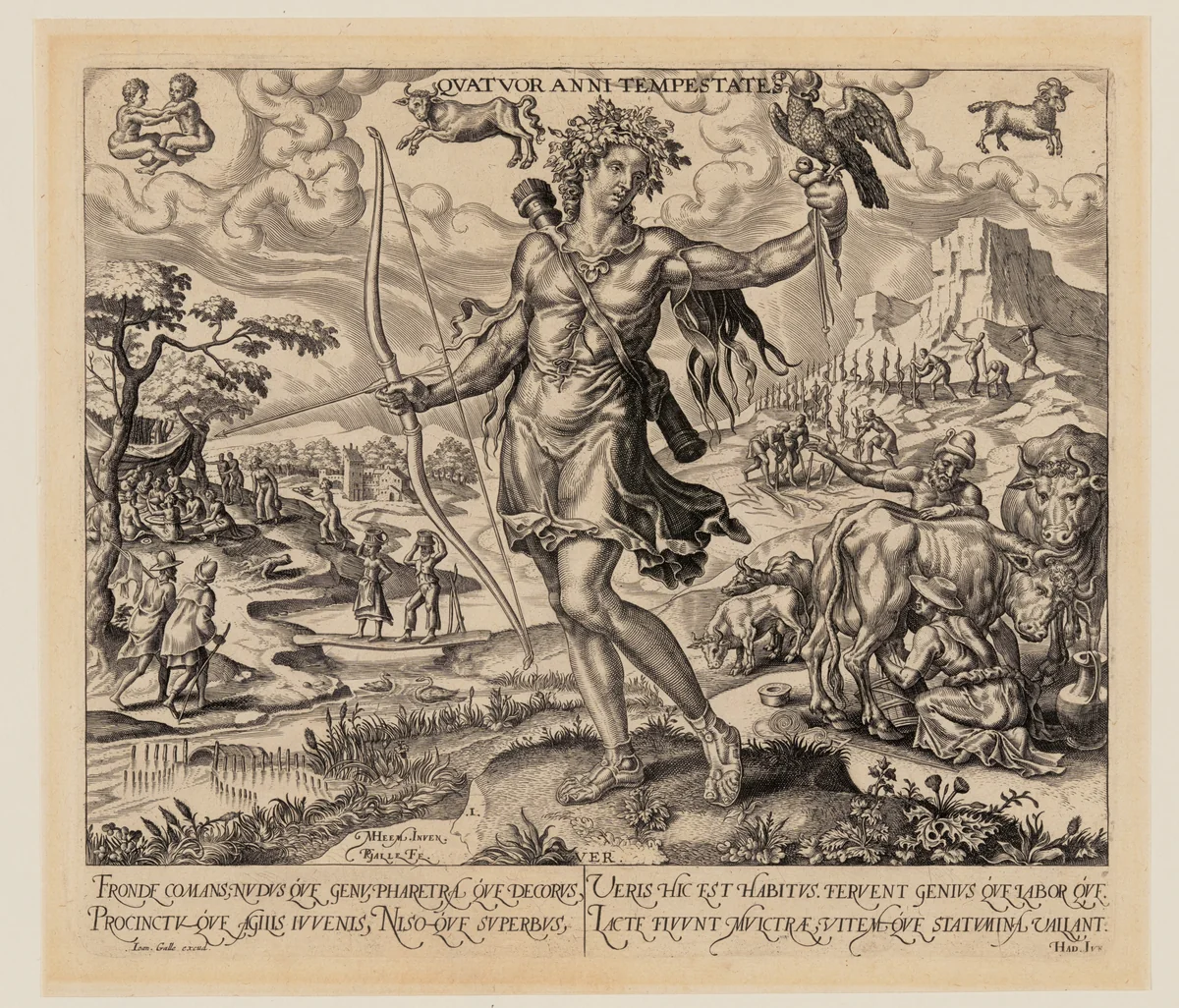 Spring, from The Four Seasons by Philips Galle, print, 1563