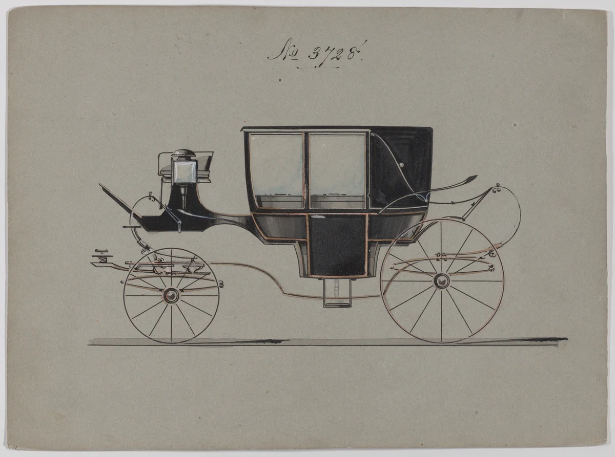 Design for Landau, No. 3728 by Brewster & Co., drawing, 1881