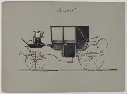 Design for Landau, No. 3728 by Brewster & Co., drawing, 1881