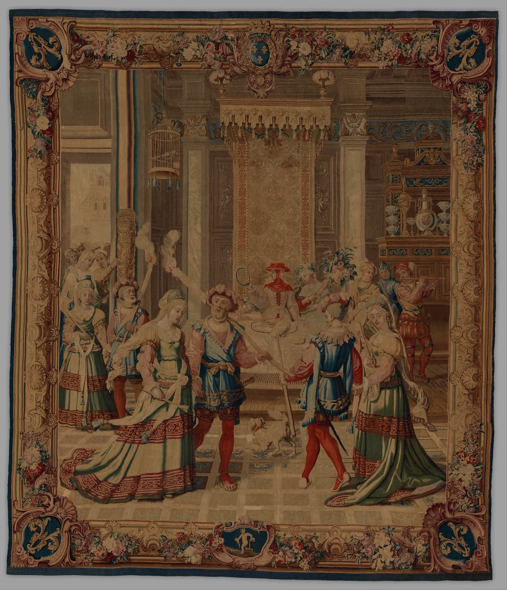 January from a set of The Months of Lucas by Master of the Months of Lucas, textile, 1732-1737
