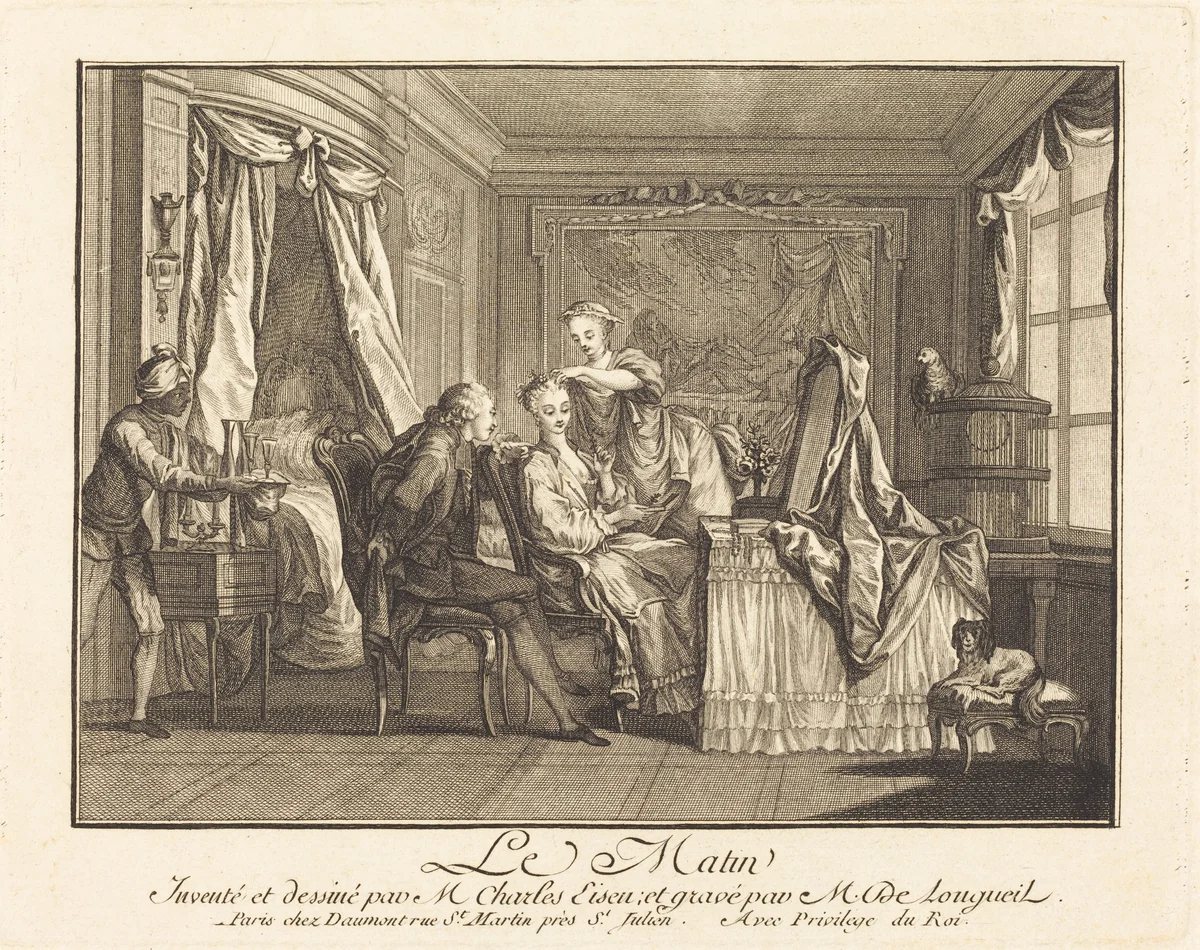 Le matin by Joseph de Longueil; Charles Eisen, print, 1730-1792