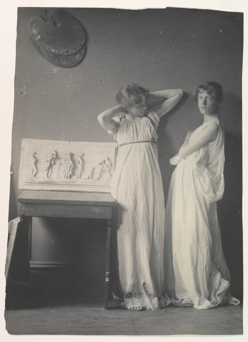 Two Pupils in Greek Dress by Thomas Eakins, photograph, 1883