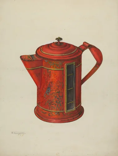 Toleware Coffee Pot by Nicholas Acampora, index of american design, 1935-1942