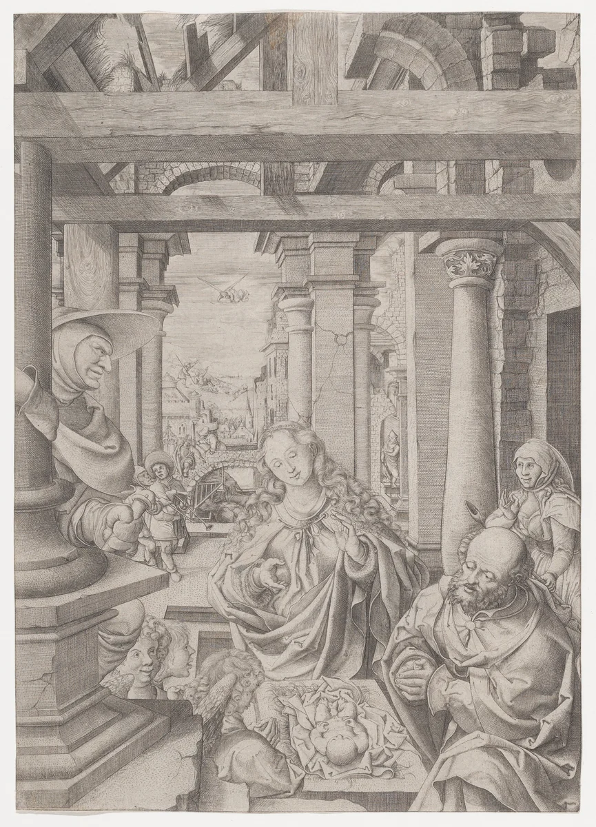 The Adoration of the Shepherds by Frans Crabbe van Espleghem, print, 1517-1530