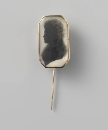Broche met silhouetportret van een vrouw by anonymous, metalwork, 1790