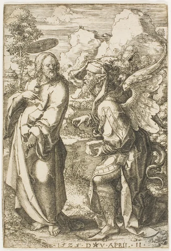 Christ Tempted by the Devil by Dirk Vellert, print, 1525
