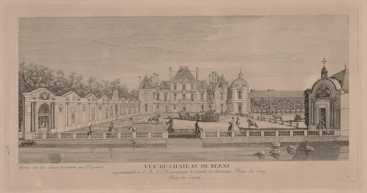 Chateau of Berny by Jacques Rigaud, print, 1700-1754