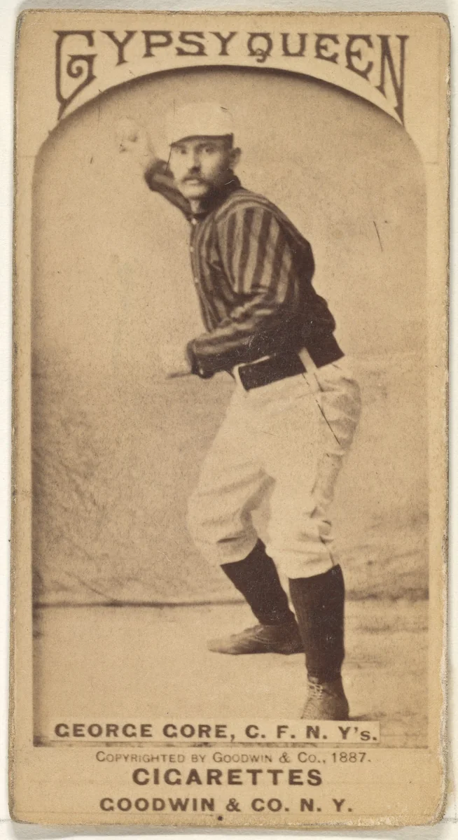 George F. "Piano Legs" Gore, Center Field, New York, from the Old Judge series (N172) for Gypsy Queen Cigarettes by Goodwin & Company, photograph, 1887