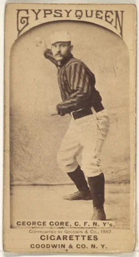 George F. "Piano Legs" Gore, Center Field, New York, from the Old Judge series (N172) for Gypsy Queen Cigarettes by Goodwin & Company, photograph, 1887