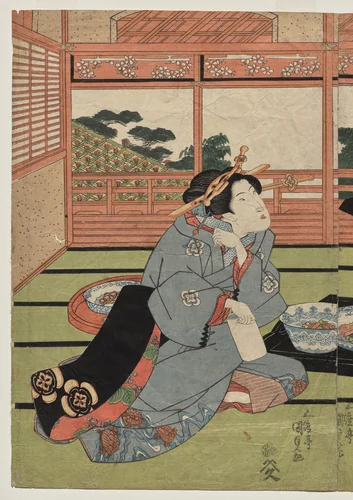 A View of the Large New Room at Sakurai by Utagawa Kunisada (歌川国貞), print, 1830-1837