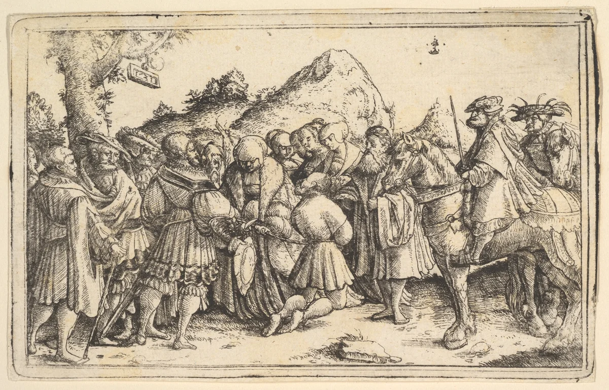 The pardoning of a criminal by Christoph Bockstorffer, print, 1531
