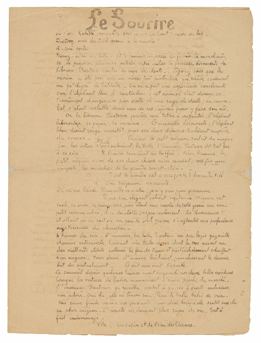 Le sourire: Journal sérieux, Sept. 19, 1899 by Paul Gauguin, print, 1899