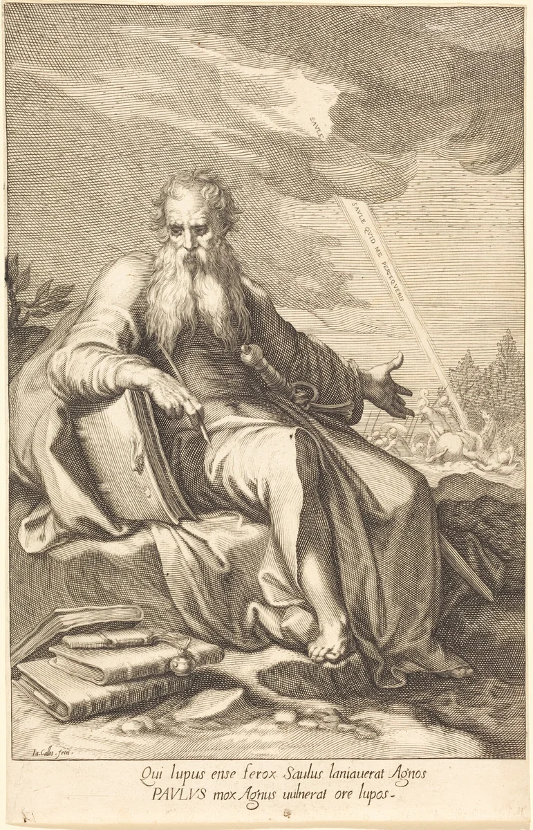 Saint Paul, Seated by Jacques Callot, print, 1606-1616
