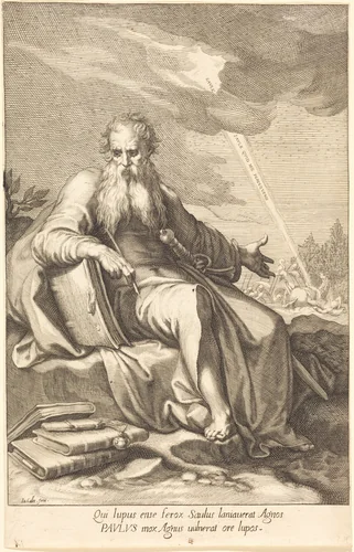 Saint Paul, Seated by Jacques Callot, print, 1606-1616