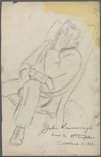 Sketch of John Kavanaugh by Frank H. Tompkins, drawing, 1882