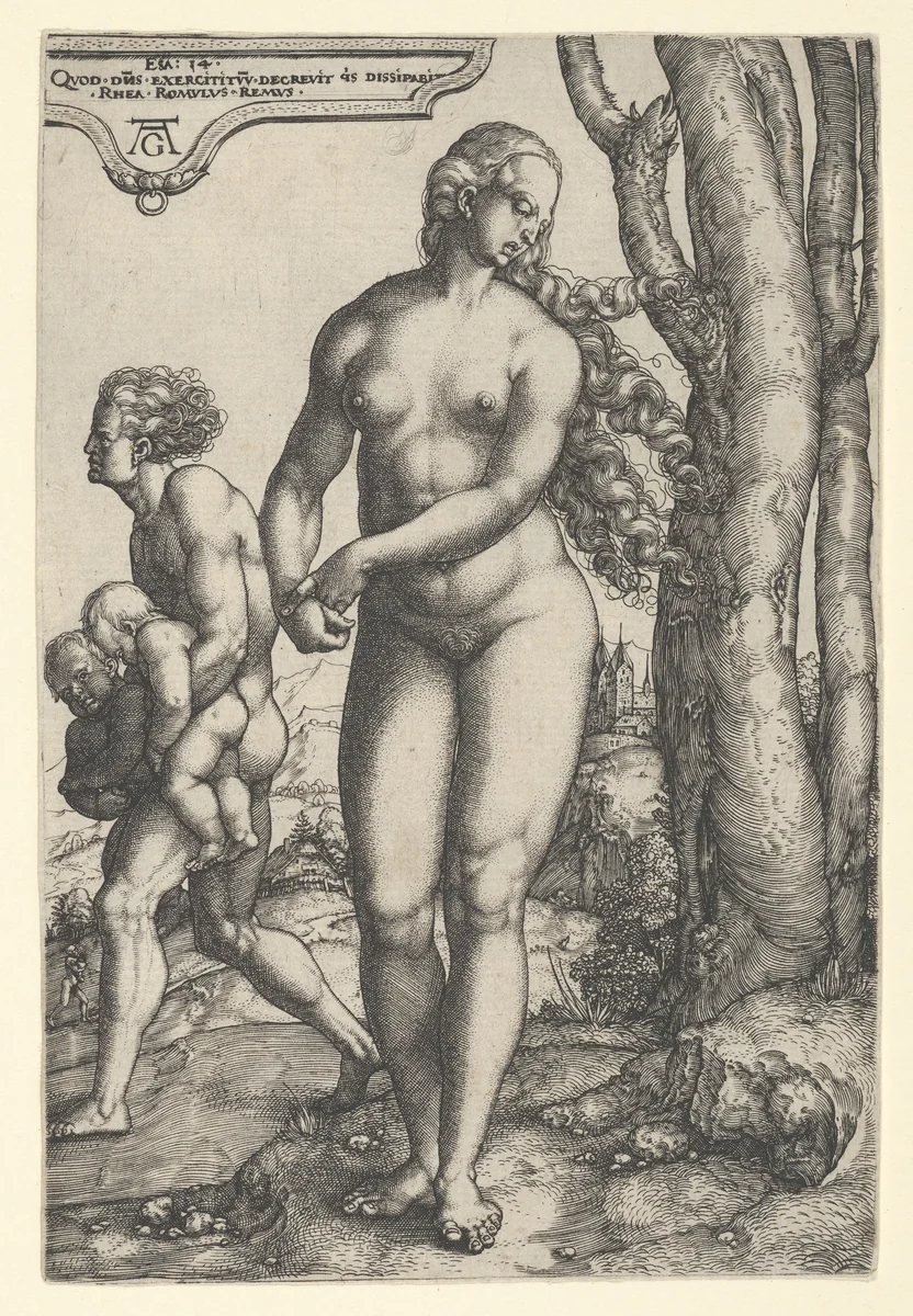 Rhea Silvia by Heinrich Aldegrever, print, 1532