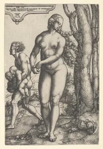 Rhea Silvia by Heinrich Aldegrever, print, 1532