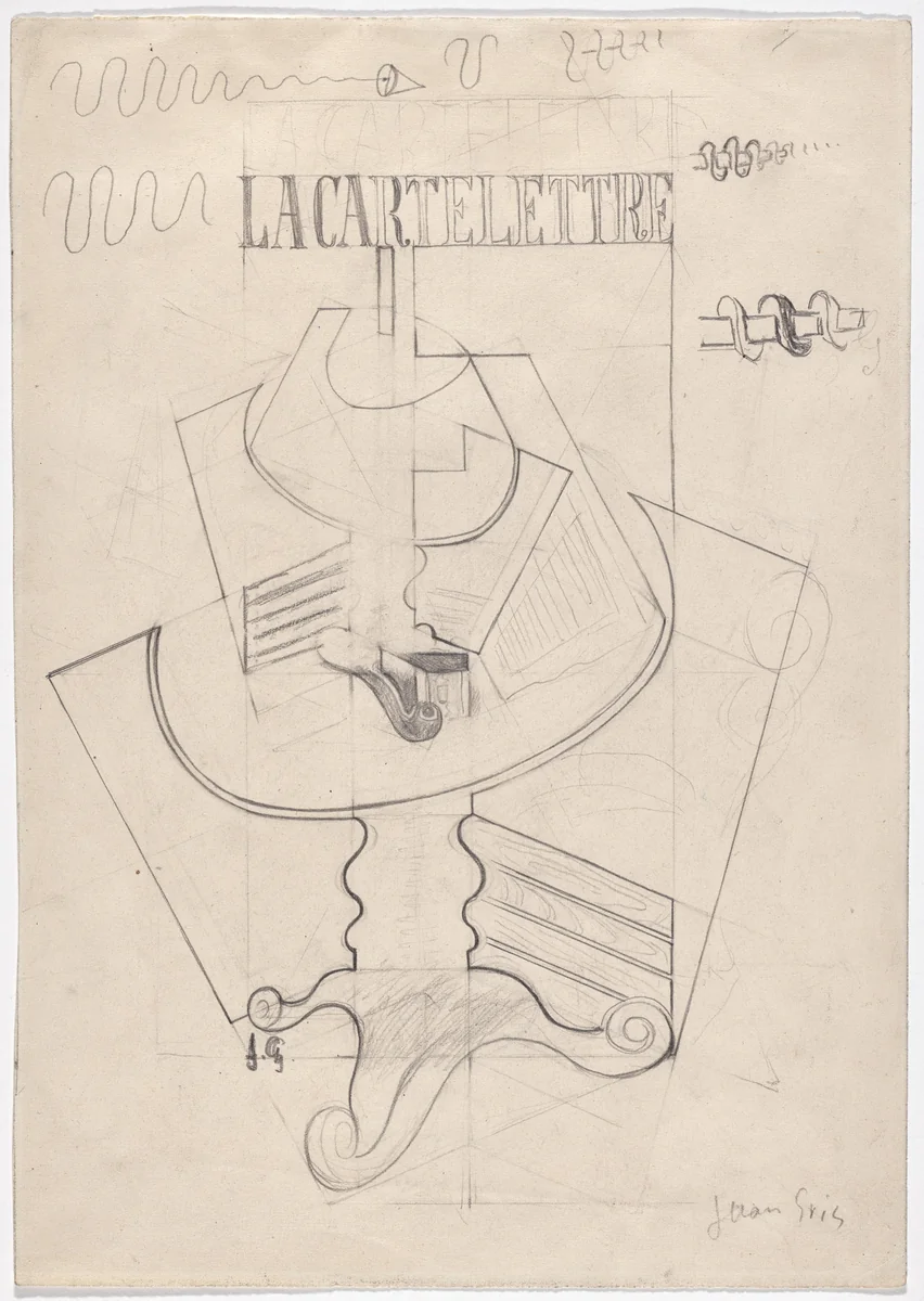 La Carte-lettre by Juan Gris, drawing, 1921