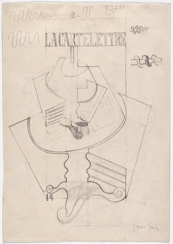 La Carte-lettre by Juan Gris, drawing, 1921