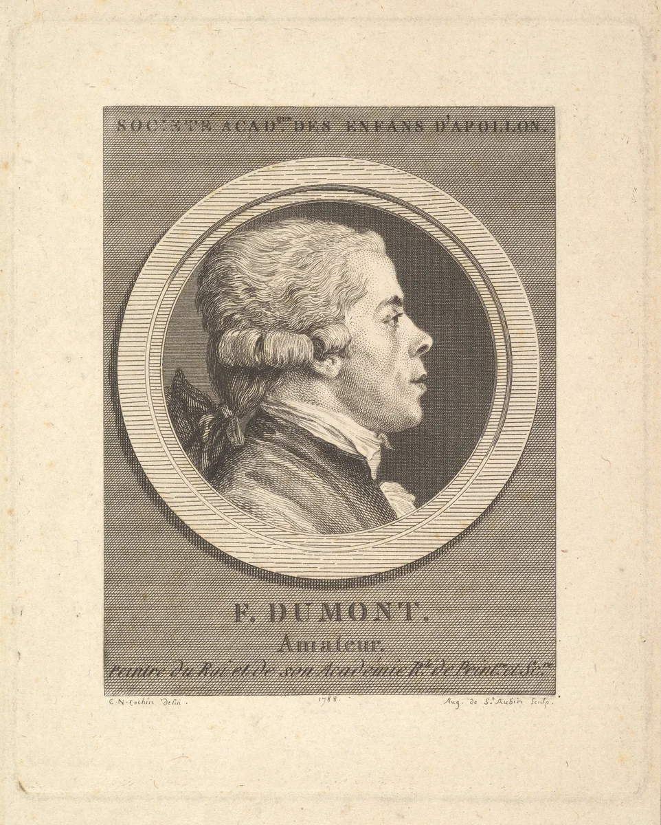 Portrait of François Dumont by Augustin de Saint-Aubin, print, 1788